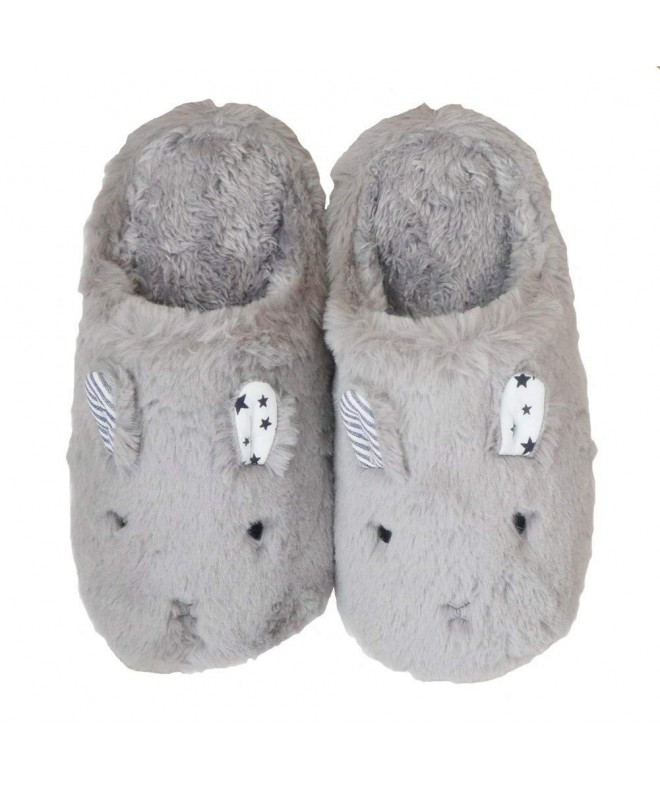 Slippers Toddler Slippers Fluffy Little Slipper - Dark Grey - CF18HTXXGT6 $24.41