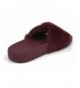 Slippers Girls Kids Slides Fur Fuzzy Slipper Flats - Burgundy - C1188Z98QDE $25.17