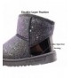 Slippers Girl's Warm Sequin Comfy Cute Waterpoof Outdoor Glitter Snow Boots Bootie Slippers(Toddler/Little Kid) - Black - CJ1...