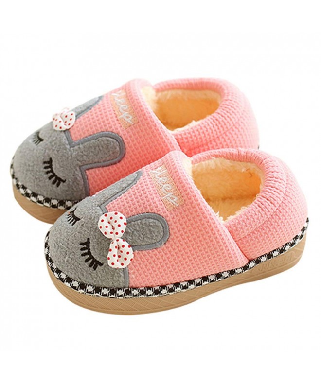 Slippers Girls Slippers Indoor Winter Fluffy - Pink Shoes - CA18IO27E6N $24.21
