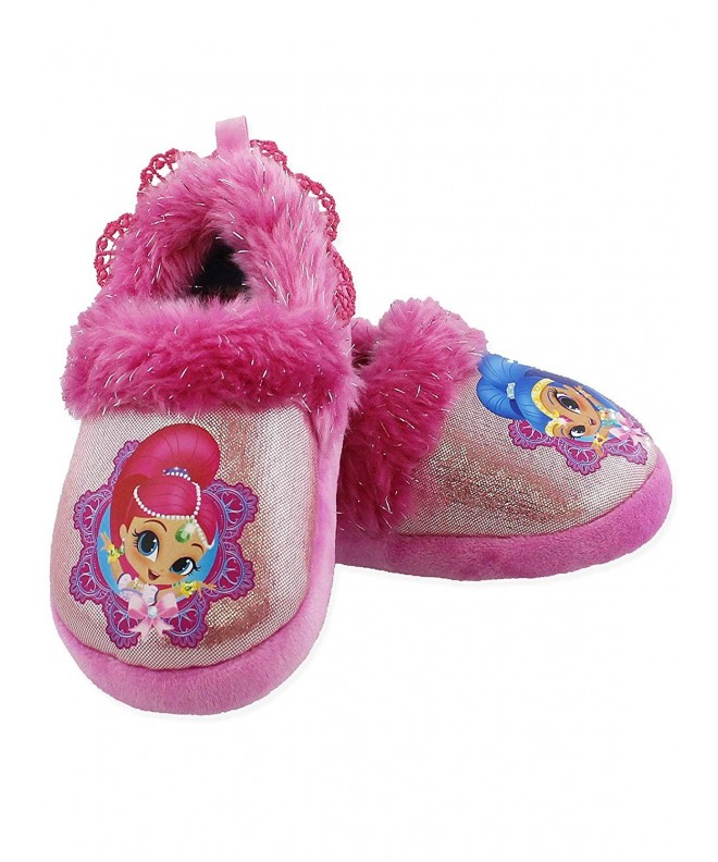 Slippers Shimmer and Shine Toddler Girls Plush Aline Slippers - Pink - CU18HZ26WSG $34.15