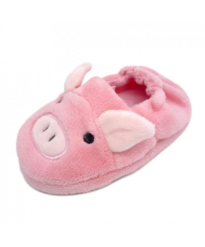 Slippers Toddler Girls Rabbit Cat Cotton Warm Winter Non-Slip House Slipper - Pink Piggy - CX18HOK5O4A $19.58