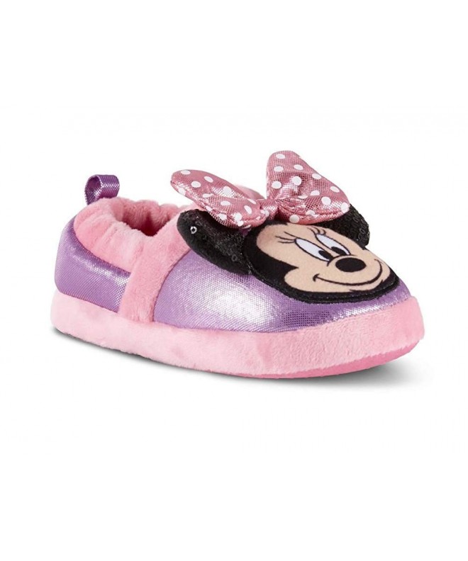 Slippers Toddler Girls' Minnie Mouse Pink Purple House Slipper - CG18LCUOAIR $38.30