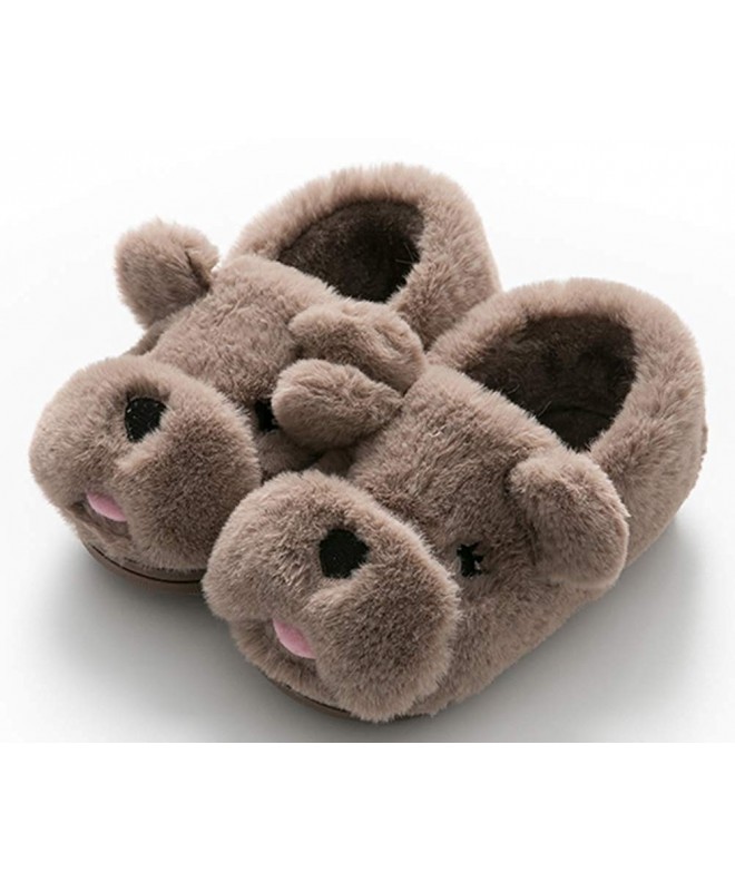 Slippers Unisex Cute Doggy Toddler Kids Shoes Slippers for Boy Girl Winter Soft Bedroom Indoor House - Khaki - CI18I9ZWHE3 $2...