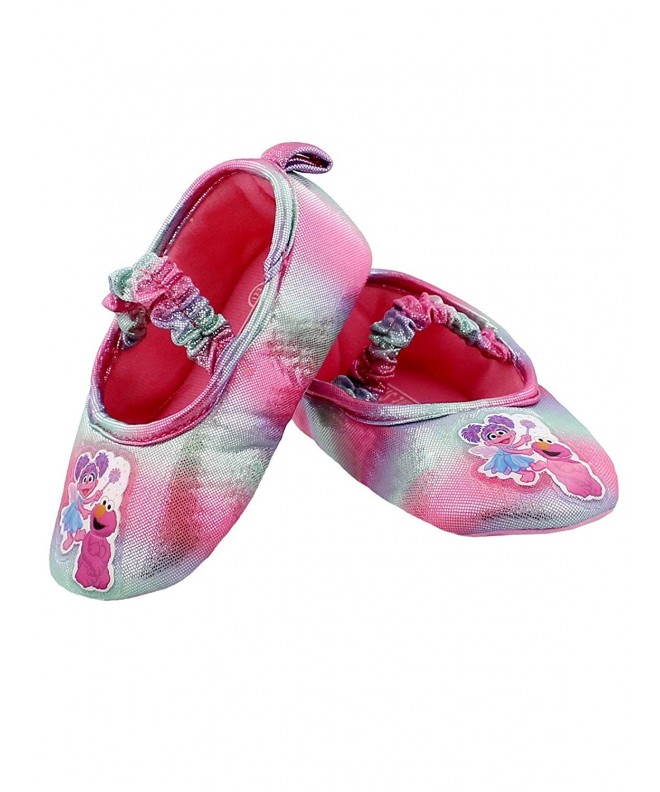 Slippers Toddler Girls Slippers Elmo Abby Cadabby Kids Ballerina Non-Slip Grip House Shoes - Pink - CY18D550H22 $28.97