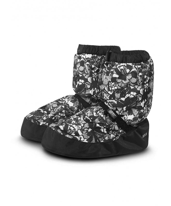 Slippers Girls' Printed Warm Up Boot Slipper - Floral Black - L Medium US Little Kid - CN18C4XE836 $68.49