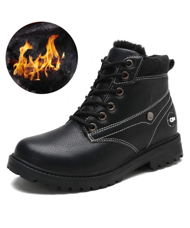 Boots Outdoor Waterproof Leather Classic - Black - CG18IGT9D5L $63.52
