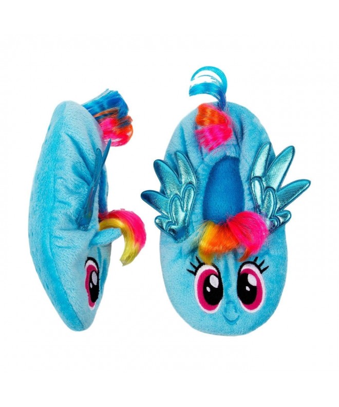 Slippers My Little Pony Slippers Kids Girls Rainbow Babba Fuzzy Slipper - CJ18IH9HC3X $26.99