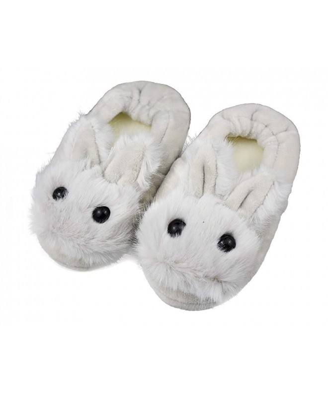 Slippers Little Kids Boys Girls Winter Warm Slippers Toddler Indoor Cute Animals Slip-on Shoes - Gray - CD18KML6H4C $19.29