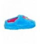 Slippers Girls Plush Round Toe Embroidered Character Slip On Clogs (See More Designs Sizes) - Turquoise - CY185CCQA8C $18.12