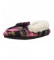 Slippers Kid's Plaid Moccasin with Polka Dot Bow Slipper - Paradise Pink - C018E467CRS $56.49