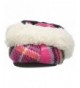Slippers Kid's Plaid Moccasin with Polka Dot Bow Slipper - Paradise Pink - C018E467CRS $56.49