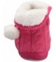 Slippers Girls' Cozy Boot Slippers - Charlotte Cable - Pink - CM17X6Q9D2N $44.88