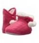 Slippers Girls' Cozy Boot Slippers - Charlotte Cable - Pink - CM17X6Q9D2N $44.88