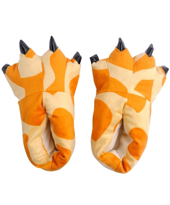 Slippers Unisex Flannel House Slippers Halloween Cosplay Costume Animal Paw Claw Shoes - Giraffe - CH187XWYY5R $26.36