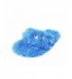 Slippers Girl's Bejeweled Flip Flops - Little Kid Fuzzy Indoor Princess Slippers - 3 Sizes - Blue - C3125693OD1 $23.54