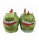 Slippers Boy's/Girl's Dinosaur Slippers with Anti-Skid Rubber Sole House Shoes - Green - CO18NAUXSRW $35.71