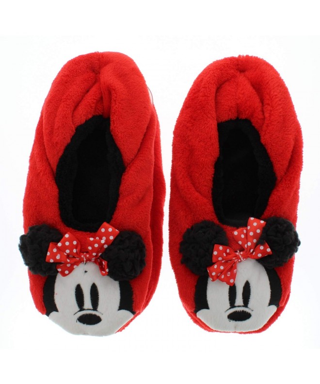 Slippers Minnie Mouse Girls Plush Slippers (M/L) Red - CW18LQRNUOX $25.77