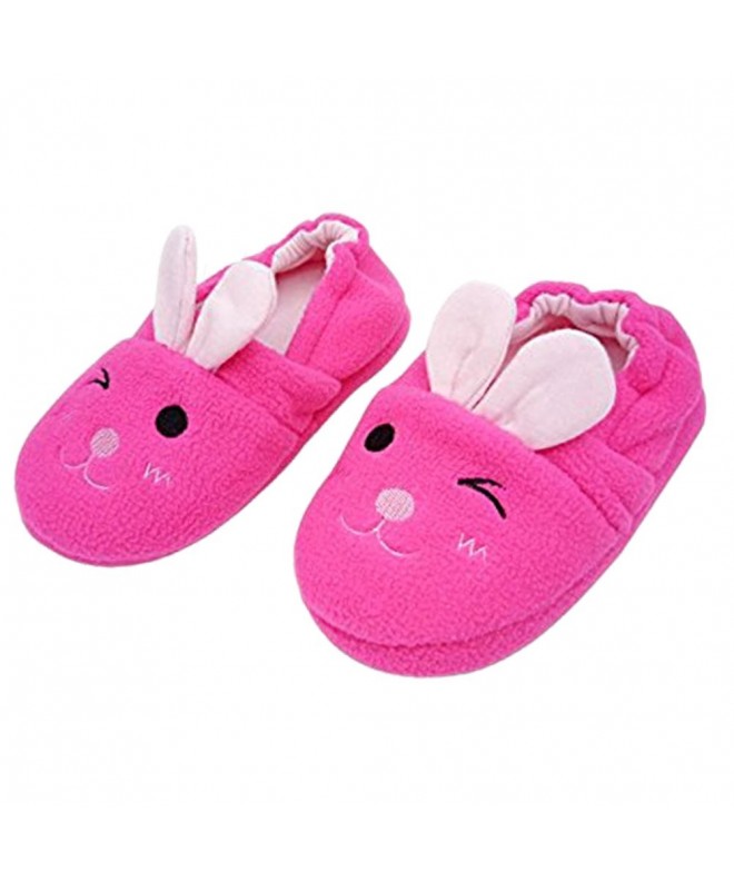 Slippers Kids Bunny Plush Bootie Slippers Warm Winter Non-Slip Shoes Boots for Girls Boys - Pink 2 - 3d Bunny - CJ185X5KT2N $...