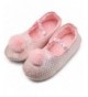 Slippers Girl's Soft Warm Cute Ballerina Indoor Slippers with Soft Memory Foam Rubber Sole Moccasins Shoes - Pink - CL18MGU06...
