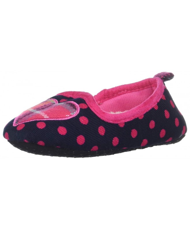 Slippers Kid's Polka Dot Loafer with Plaid Heart Slipper - Peacoat - CH18E45SW2T $69.30