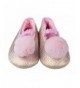 Slippers Girls Big Kids Comfy Winter House Slippers with Soft Memory Foam Rubber Sole Bedroom Shoes - Pink - C018L6G6O3H $28.23