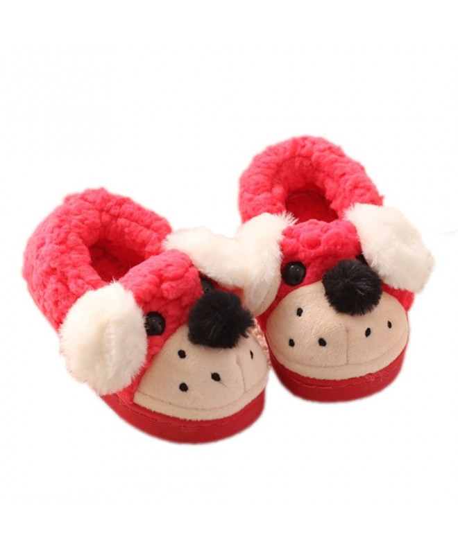 Slippers Unisex Cute Doggy Toddler Kids Slippers for Girls Boys - Doggy-red - CV12NZXR19M $26.73