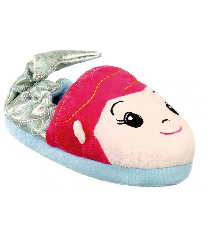 Slippers Little Girls Mermaid Plush Sparkle Slippers Non Slip Full Foot - CX18IMKNOSO $33.91