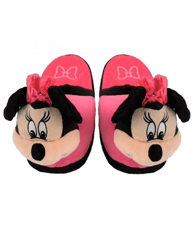 Slippers Animated Minnie Mouse Plush Slippers - Ultra Soft and Fuzzy - Ears Flap as You Walk Pink Black - CJ12N35ZJQA $34.09