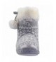 Slippers Girl's Soft Warm Knitting Vamp Short Nap Lining Indoor Bootie Slippers - Grey - C718M3DWZQO $29.09