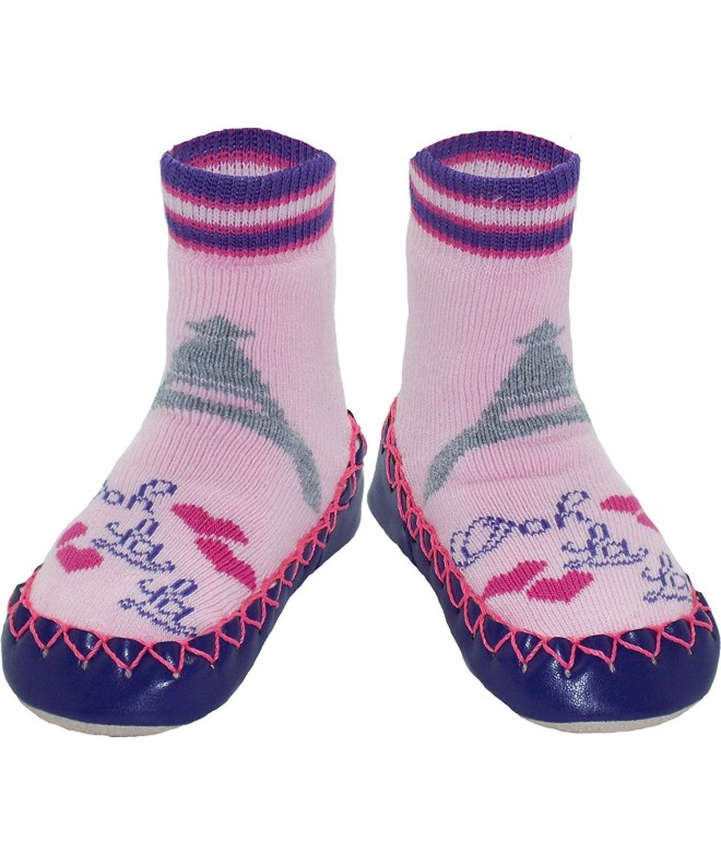 Slippers Ooh La La Slipper Sock Swedish Moccasin Pink - CR12L30JMP1 $52.16