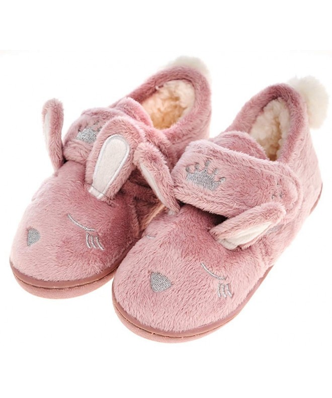 Slippers Toddler Girls' Long Ears Bunny Slipper Cozy Soft Warm Plush Home Non-Slip Shoes - Purple - CQ18GE887CU $29.96