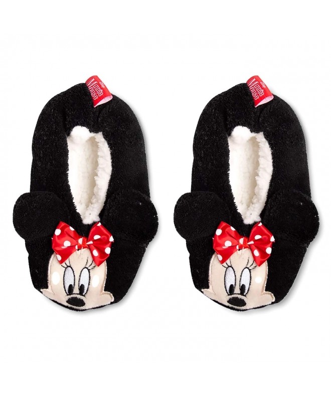 Slippers Minnie Mouse Fuzzy Babba Youth Slipper Socks - Minnie Mouse - CE18L8S9UQ8 $46.25