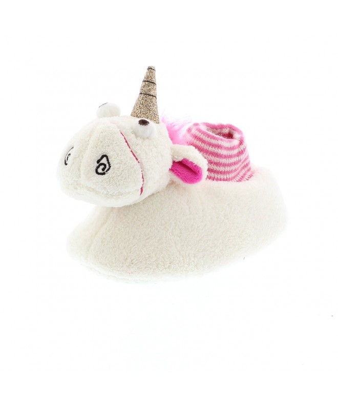 Slippers Minions Movie Fluffy Unicorn Kids Girls Sock Top Slippers (Toddler) - White/Pink - CN187CWNI5G $33.65