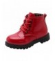 Boots Boys' Girls' Lace-Up Side Zipper Round Toe Short Ankle Boots (Toddler/Little Kid/Big Kid) - Red - C418HXW82OD $36.28