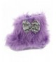Slippers Toddler Girls Rock Star Furry Slipper Boots - Purple - CS186UGCC5H $29.47