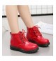 Boots Boys' Girls' Lace-Up Side Zipper Round Toe Short Ankle Boots (Toddler/Little Kid/Big Kid) - Red - C418HXW82OD $35.07