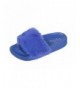 Slippers Girls Flip Flop Slide Slipper with Soft Faux Fur Upper - Persian Blue - CA1834C9MOY $34.05