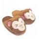 Slippers Children's Plush Soft Comfortable Memory Foam Monkey Slippers with Non-Slip Bottom Brown - CT188OTQN9Y $18.34