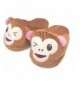 Slippers Children's Plush Soft Comfortable Memory Foam Monkey Slippers with Non-Slip Bottom Brown - CT188OTQN9Y $18.34