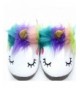 Slippers Girl's Small Plush Unicorn Slippers Soft Sole Adorable Sleepy Anti-Skid Girls House Home Loafers Age 3-6 White - CN1...
