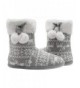 Slippers Little Knitted Bedroom Booties Slippers - Grey - C018LTUMS9R $33.07