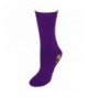 Slippers tru fit Girl's Slipper Socks with Gripper Soles - Purple - CT1883XAX0O $18.92