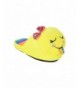 Slippers Emoji Girls Slippers Smiley Rainbow Slip On Plush - C4186AX2Q5Y $27.96