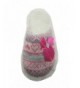 Slippers Cute Girls Knit Fur Trim House Slippers w/Satin Bow & Rhinestone Heart Decoration - White Fair Isle - C912O2XXKM2 $2...