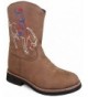 Boots Mountain Children's Night Horse Slip On Stitched Design Round Toe Brown Distress Boots - CZ183NSEH47 $92.39