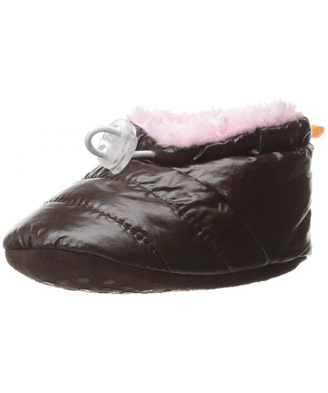Slippers Kids Puff Booties Slipper - Brown/Light Pink - CK12HSEB0P1 $23.60