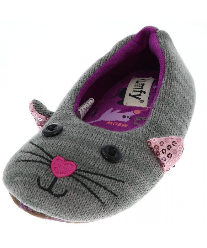 Slippers Girl's Cute Animal Ballerina Flats Slippers - Kitten - C318LY7ECE9 $28.77