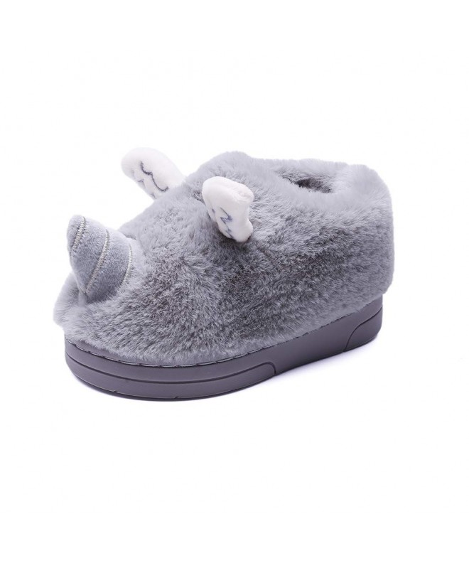 Slippers Kids Winter Indoor Slippers Cozy Cute Home Shoes for Girls Boys - Gray - CM18HLYOI57 $18.99