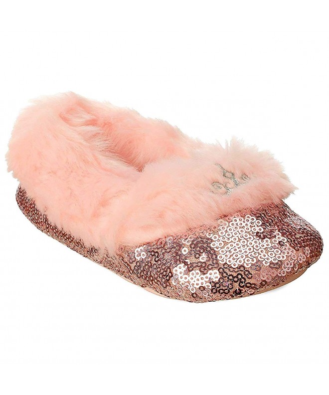 Slippers Princess Pink Sequin Slippers Size 11/12 Girls - CE18LEZ8T55 $48.44
